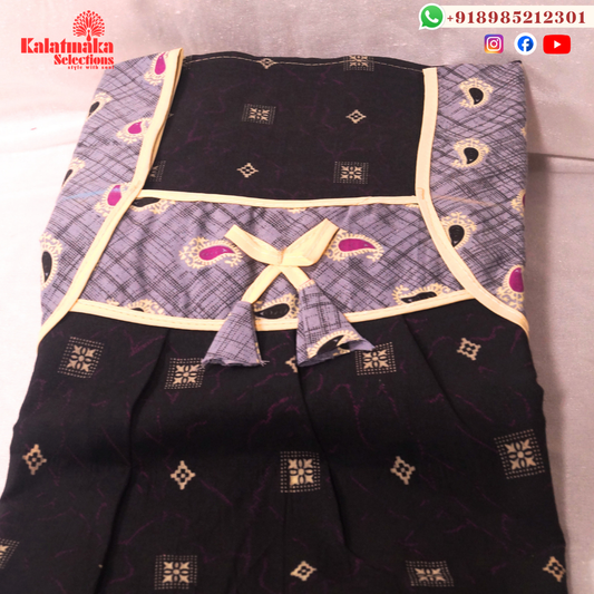 Bright And Dark Black Color Pure Cotton Nightie