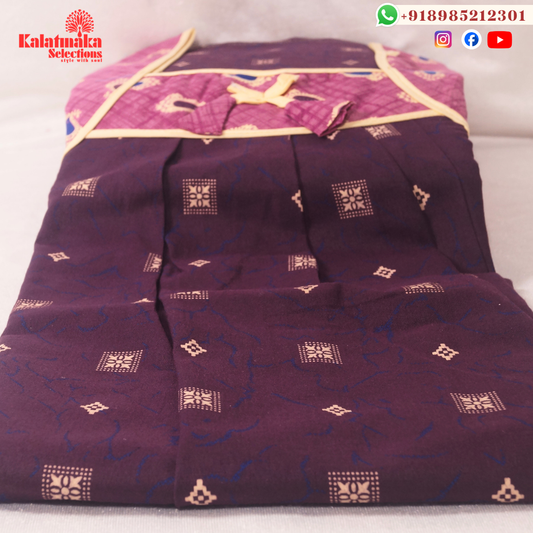 Bright And Dark Purple Color Pure Cotton Nightie