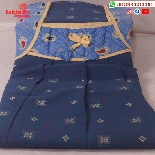 Bright And Dark Blue Color Pure Cotton Nightie