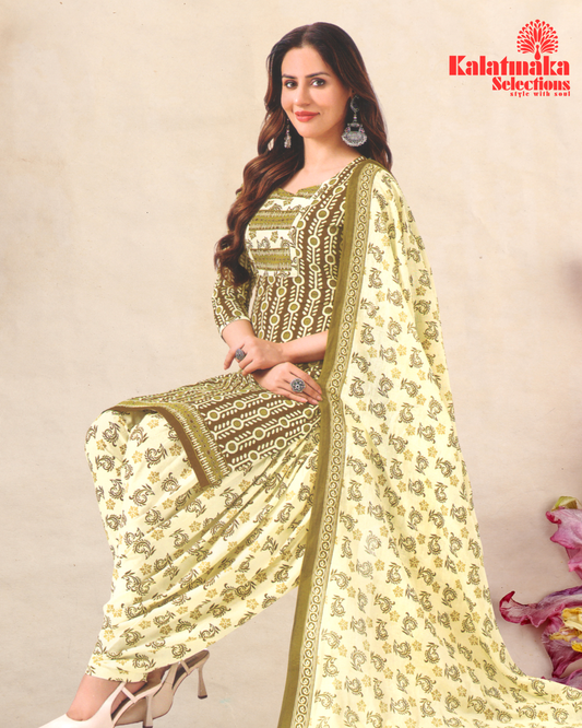 Muesli Color Pure Cotton Dress Material