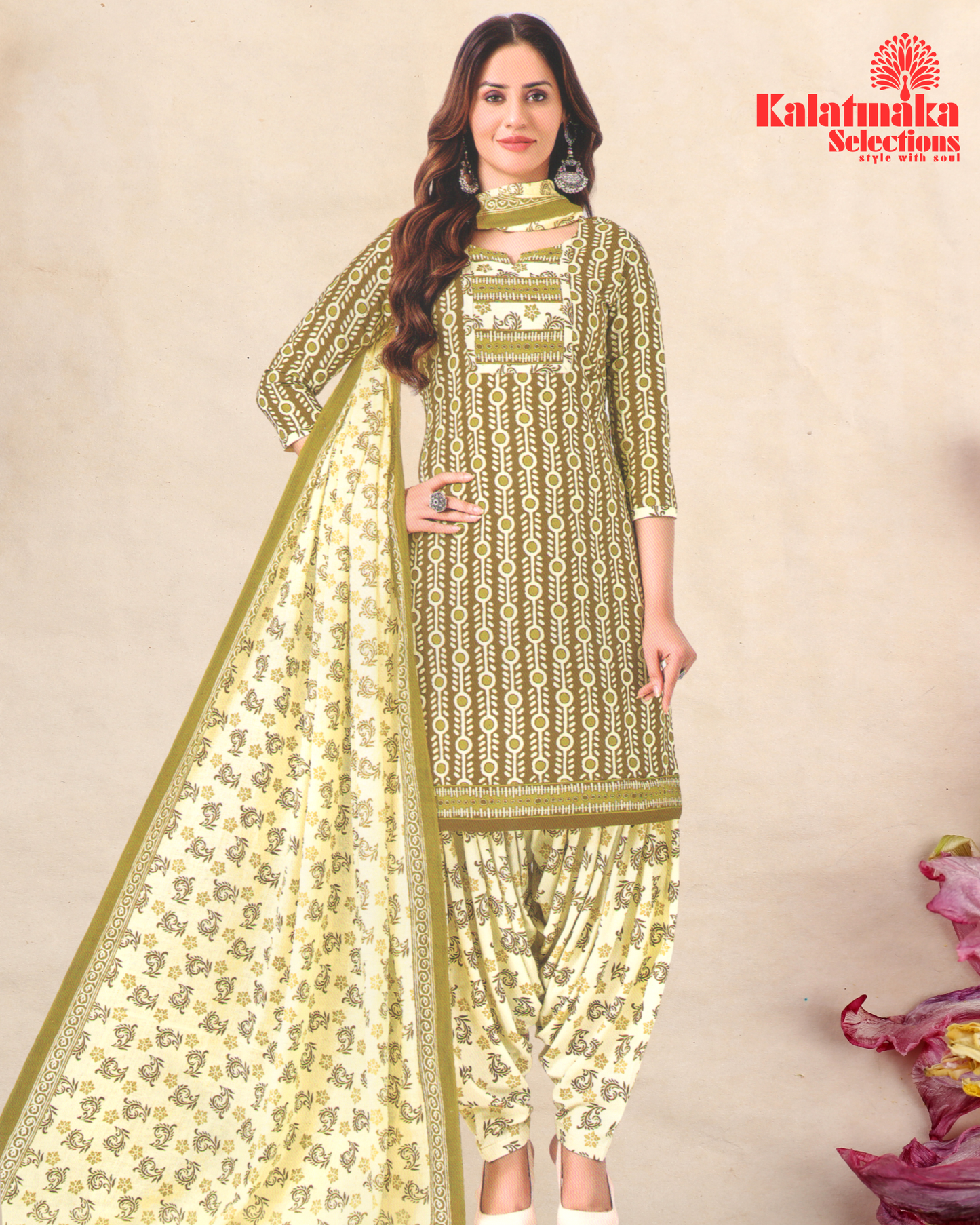 Muesli Color Pure Cotton Dress Material