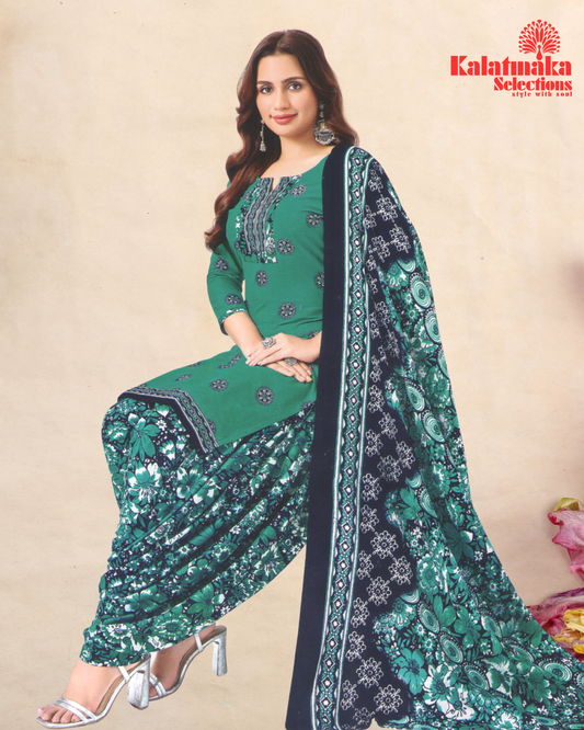 London Rain Color Pure Cotton Dress Material