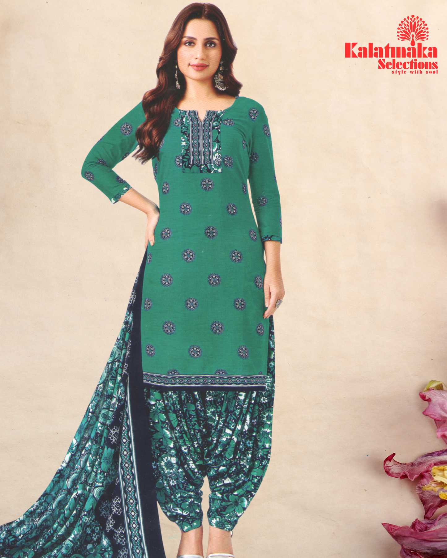 London Rain Color Pure Cotton Dress Material