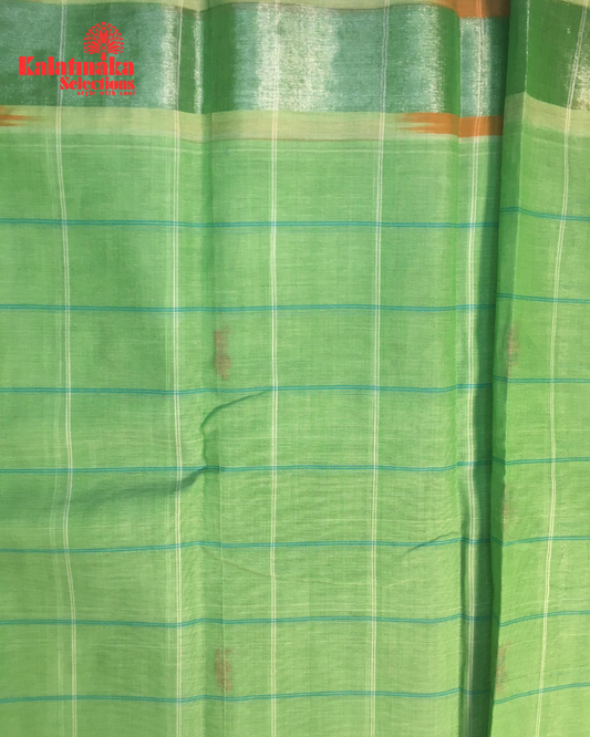 Parrot Green Cotton Pure Saree