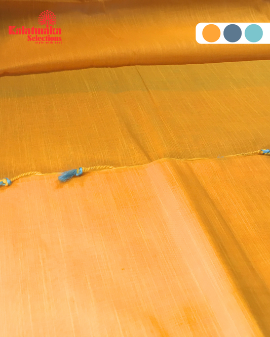 Turmeric Yellow Cotton Pure Saree
