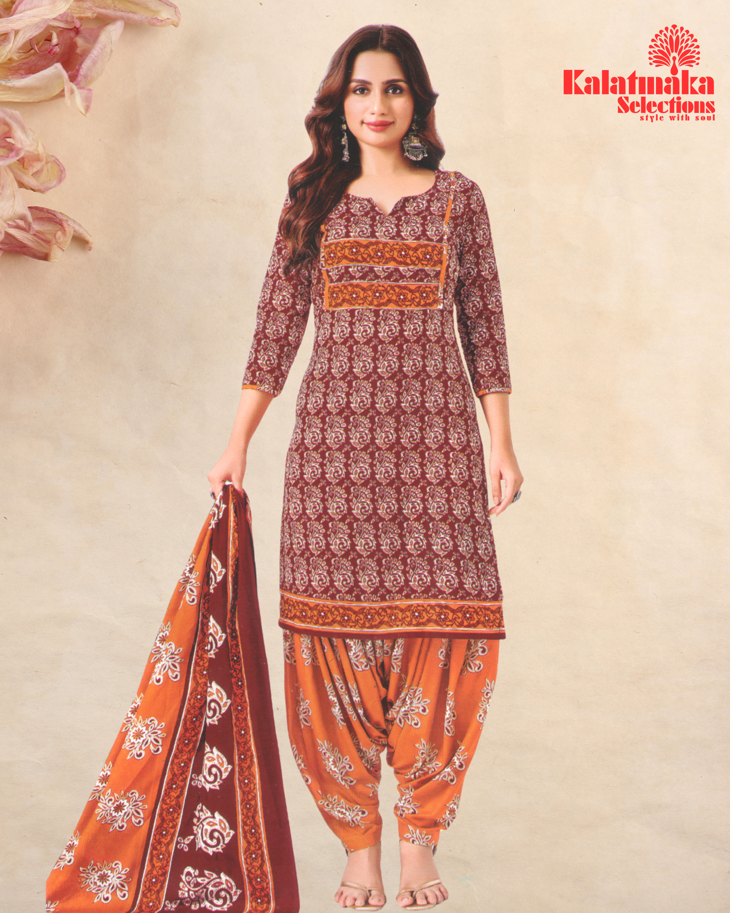 Vibrant Red Color Pure Cotton Dress Material