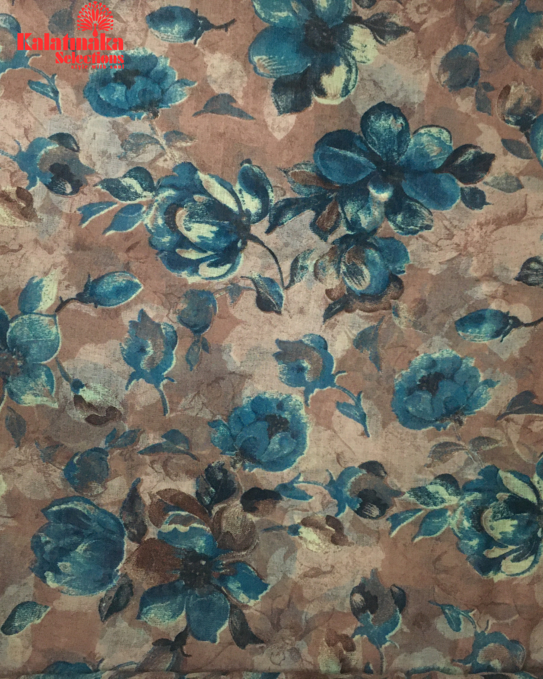 Puce Color Floral Linen Fancy Saree