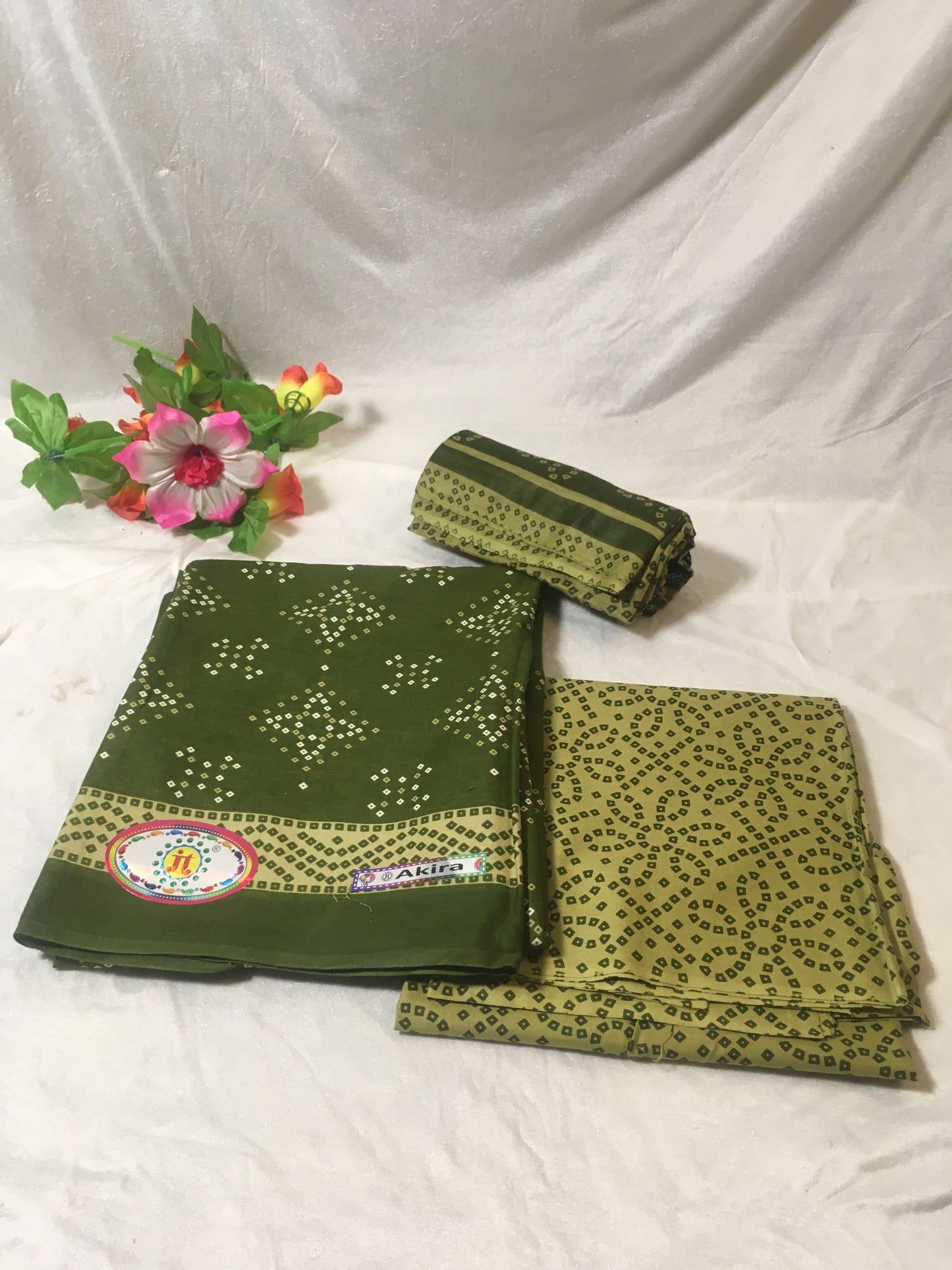 Dark Green Pure Cotton Dress Material