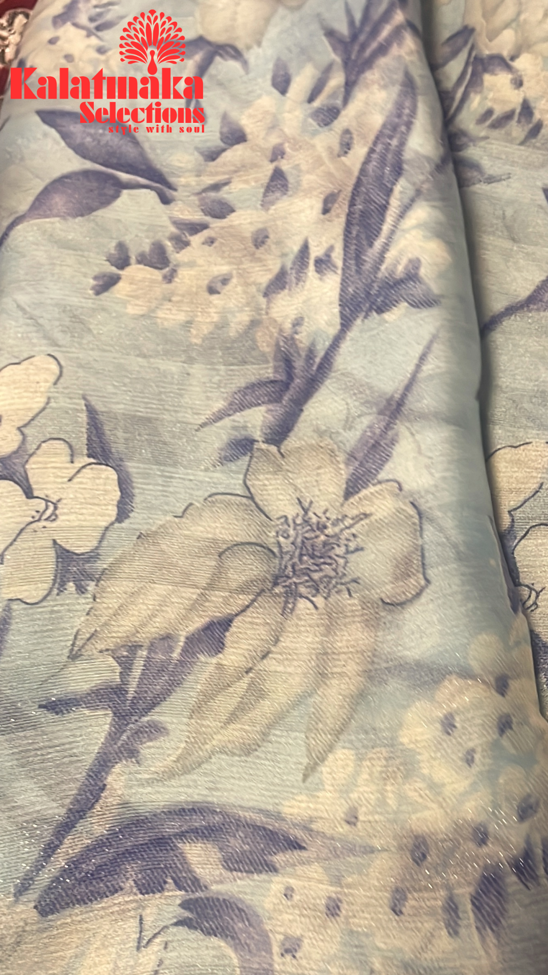 Sky Blue Chiffon Saree