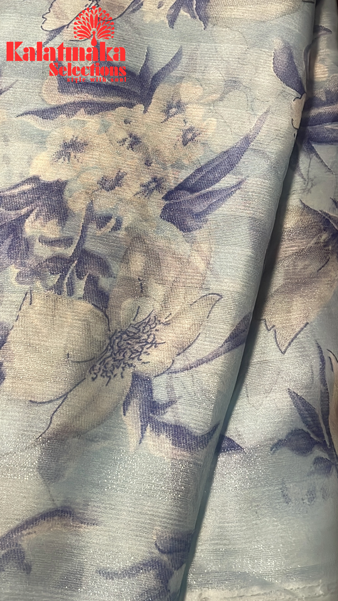 Sky Blue Chiffon Saree