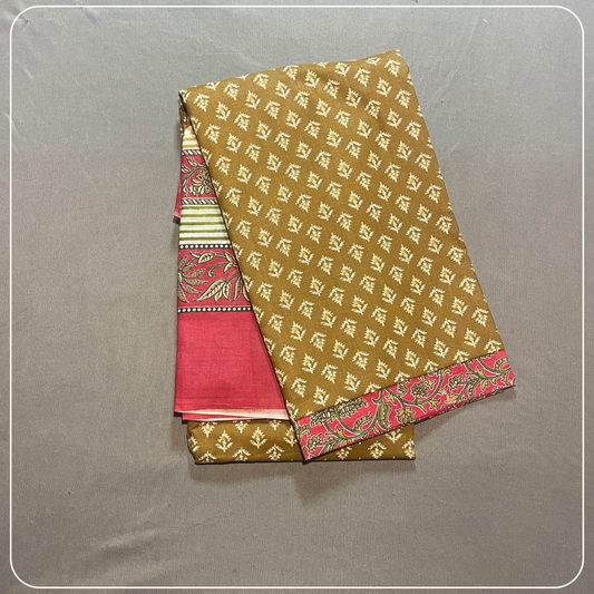 Mustard Simple Butta Handloom cotton with all over design