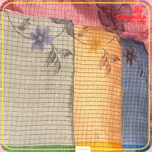 Red color Chaka Chak Uppada Border Zari Fancy Saree with all over Silver Work