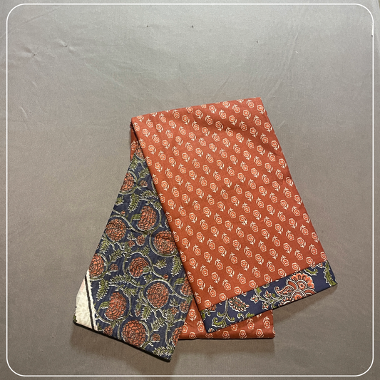 Orange Simple Butta Handloom cotton with all over design