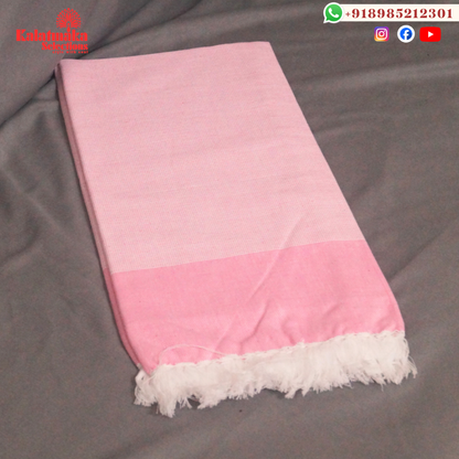 Classic Indian Pure Cotton Towels – Light Pink and Pink with Tassels (30x60)