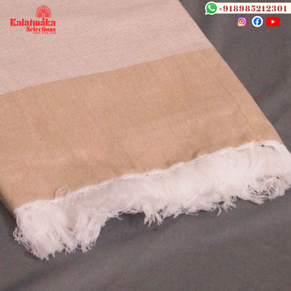 Classic Indian Pure Cotton Towels – Brown and Light Brown with Tassels (30x60)