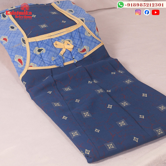 Bright And Dark Blue Color Pure Cotton Nightie