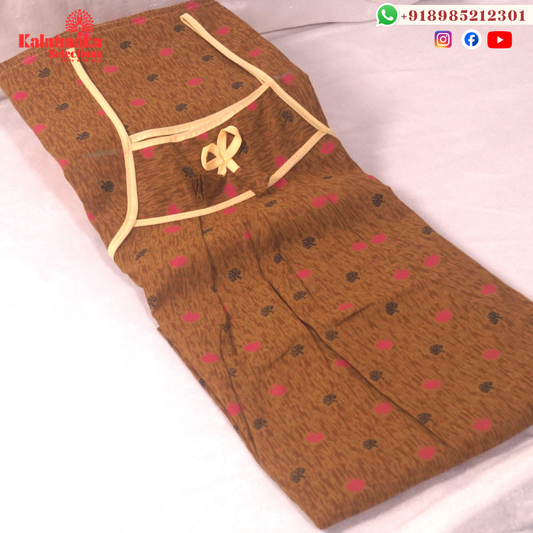 Bright And Dark Mustard Color Pure Cotton Nightie