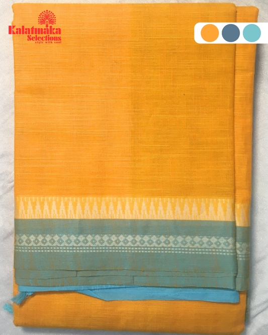 Turmeric Yellow Cotton Pure Saree