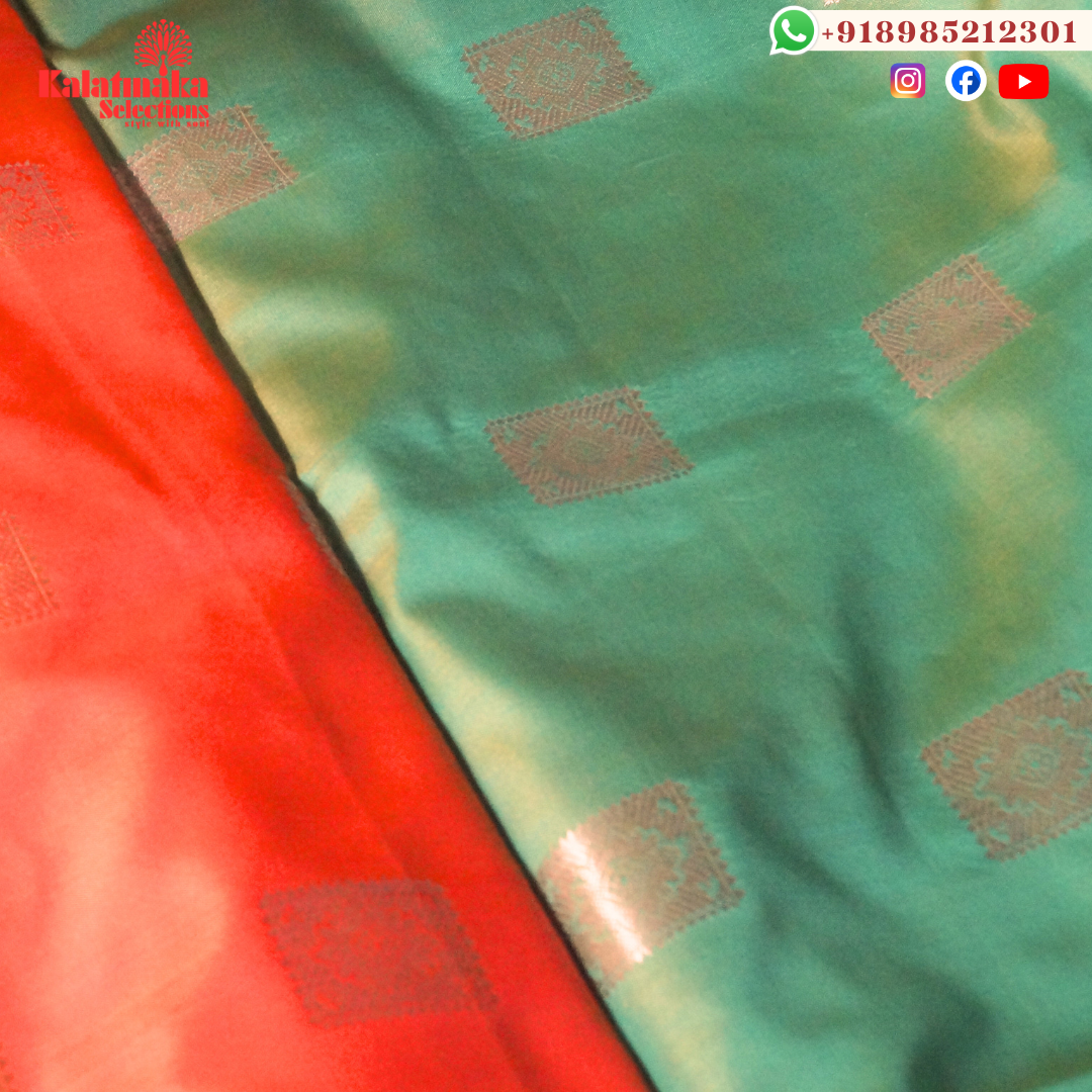 Green Uppada Soft Pattu Saree with all over Boota Design and Purple Mix Border with Tussels