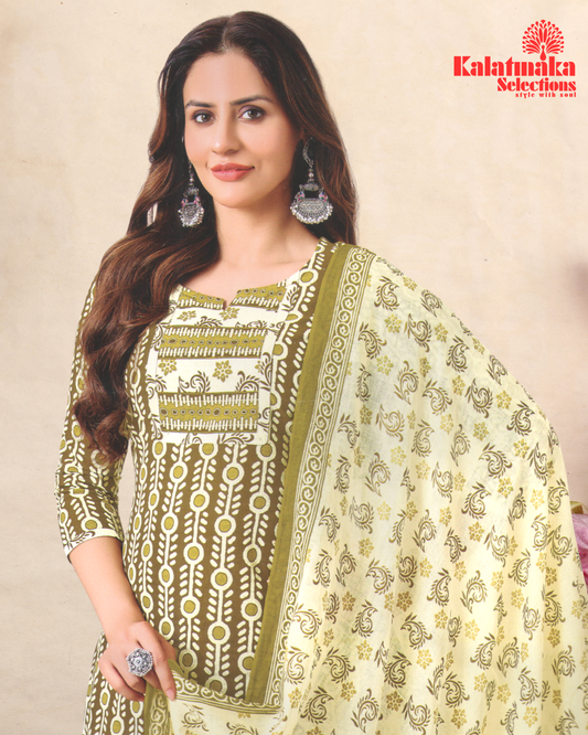 Muesli Color Pure Cotton Dress Material