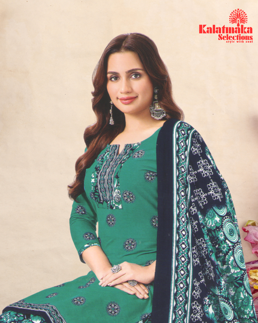 London Rain Color Pure Cotton Dress Material