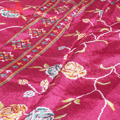 Purple Printed Zakkard Silk Saree
