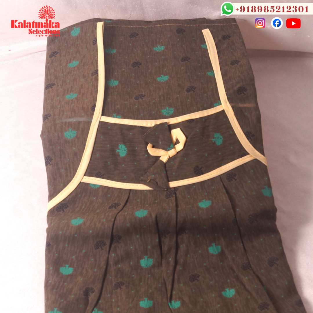 Bright And Dark Brown Color Pure Cotton Nightie