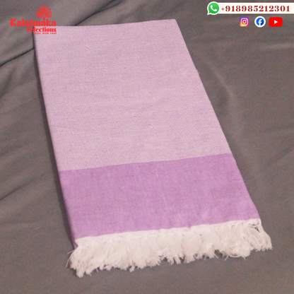 Classic Indian Pure Cotton Towels – Light Purple and Purple with Tassels (30x60)
