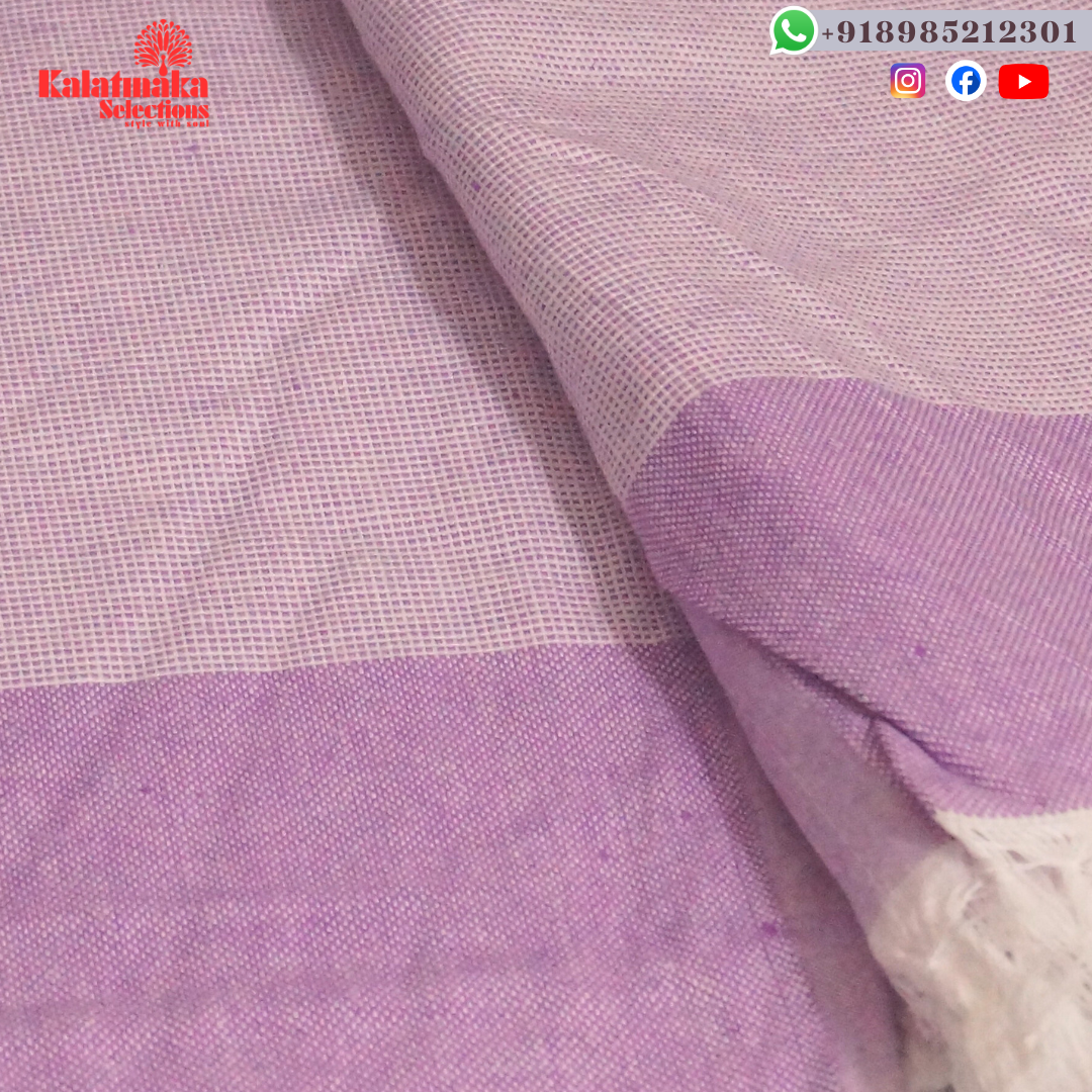 Classic Indian Pure Cotton Towels – Light Purple and Purple with Tassels (30x60)