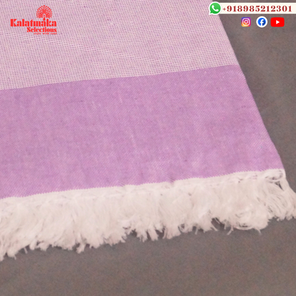 Classic Indian Pure Cotton Towels – Light Purple and Purple with Tassels (30x60)