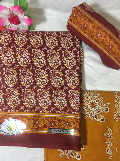 Vibrant Red Color Pure Cotton Dress Material