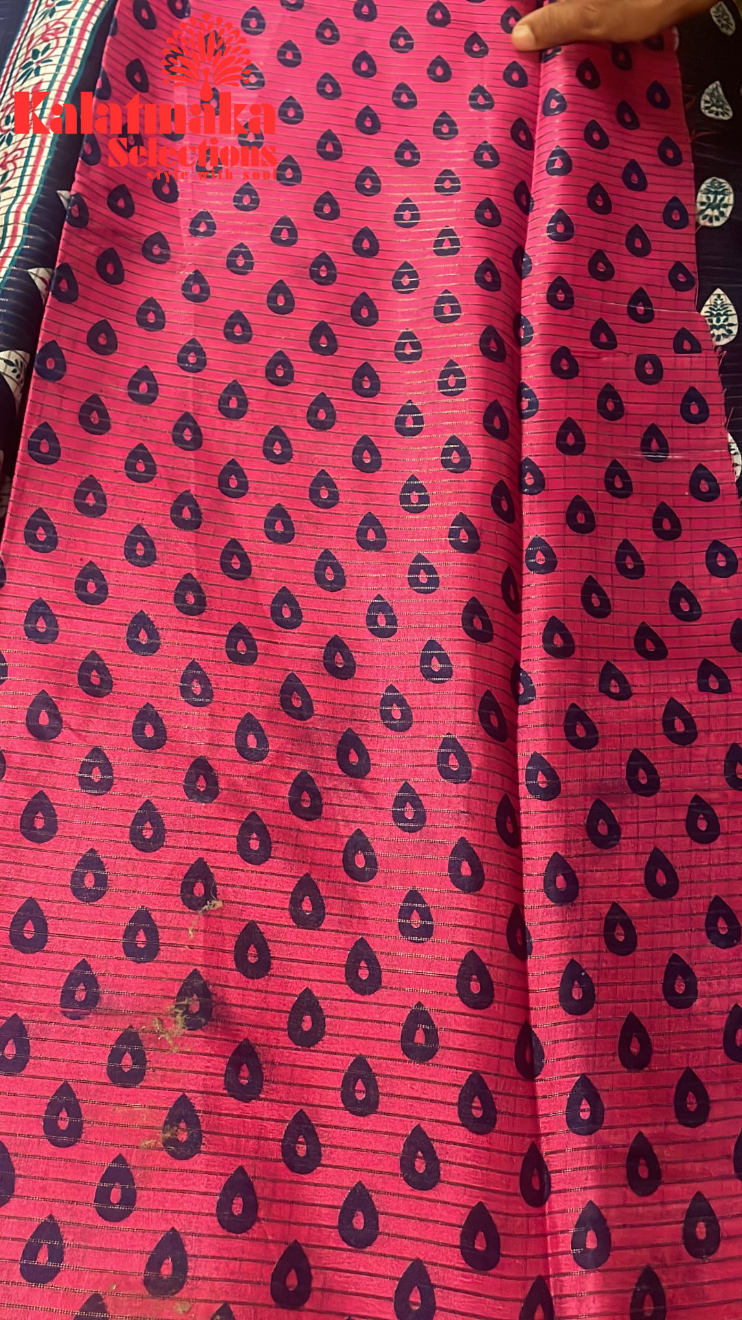 Banaras Fancy Blue with Pink Border Saree