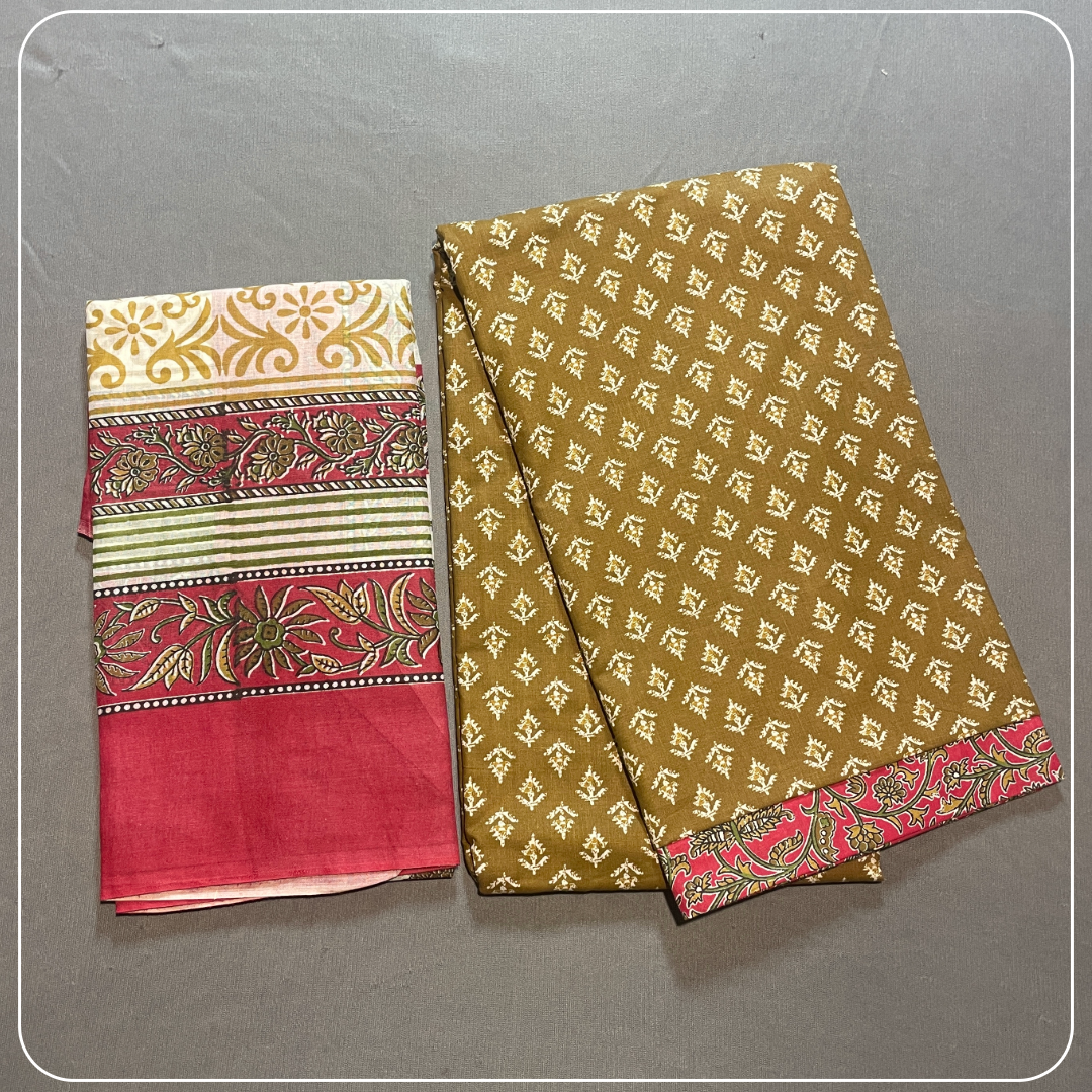 Mustard Simple Butta Handloom cotton with all over design