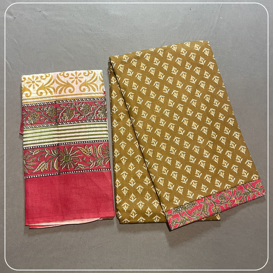 Mustard Simple Butta Handloom cotton with all over design