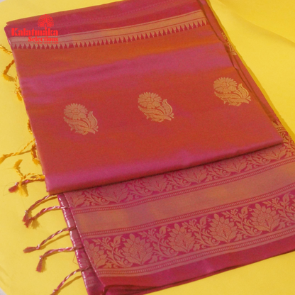 Pink Uppada Soft Pattu Saree with all over Boota Design and Tussels