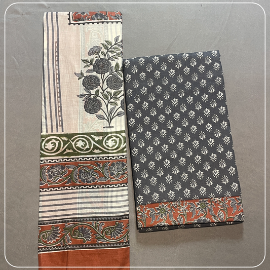 Grey Simple Butta Handloom cotton with all over design