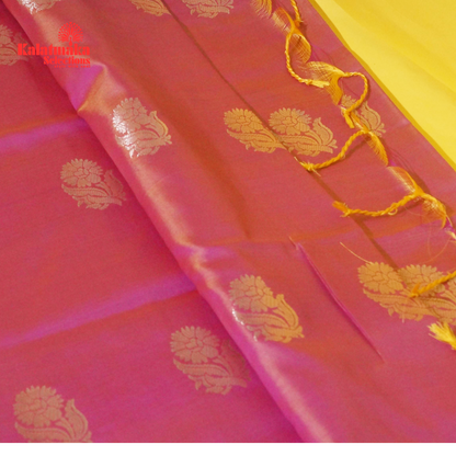 Pink Uppada Soft Pattu Saree with all over Boota Design and Tussels