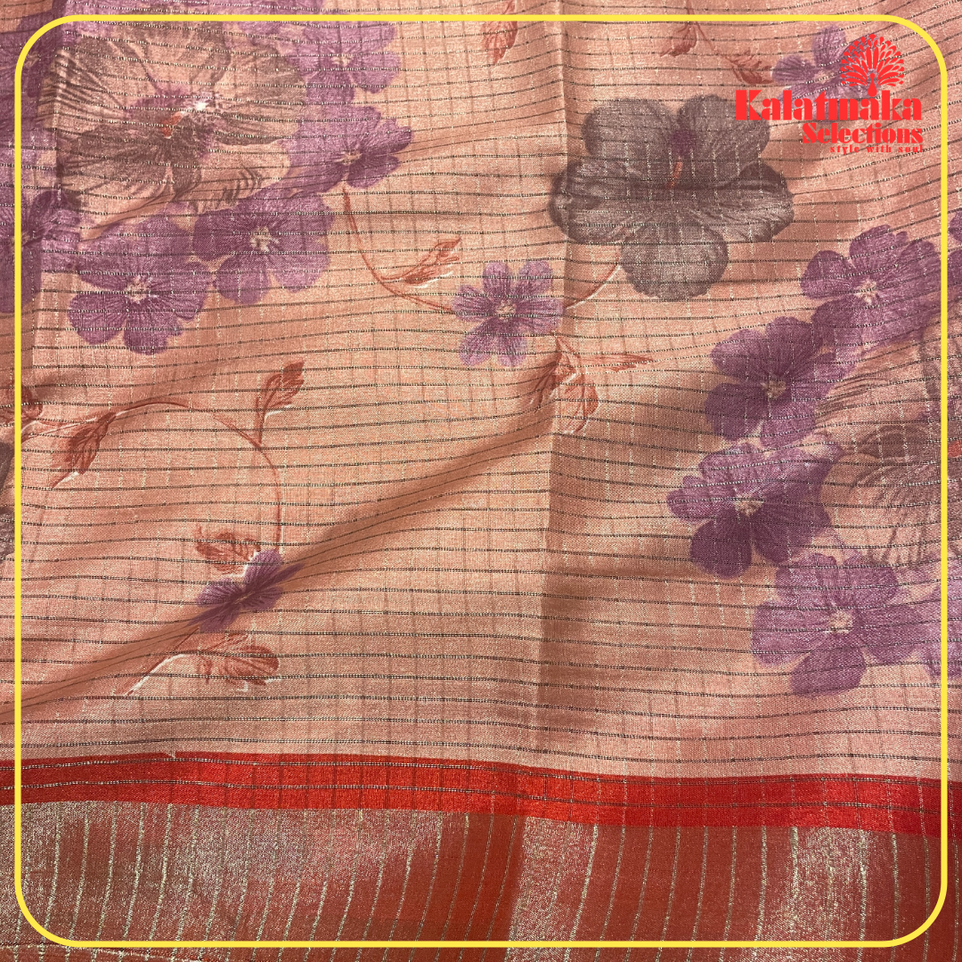 Red color Chaka Chak Uppada Border Zari Fancy Saree with all over Silver Work