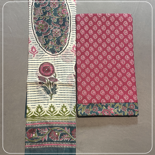 Pink Simple Butta Handloom cotton with all over design