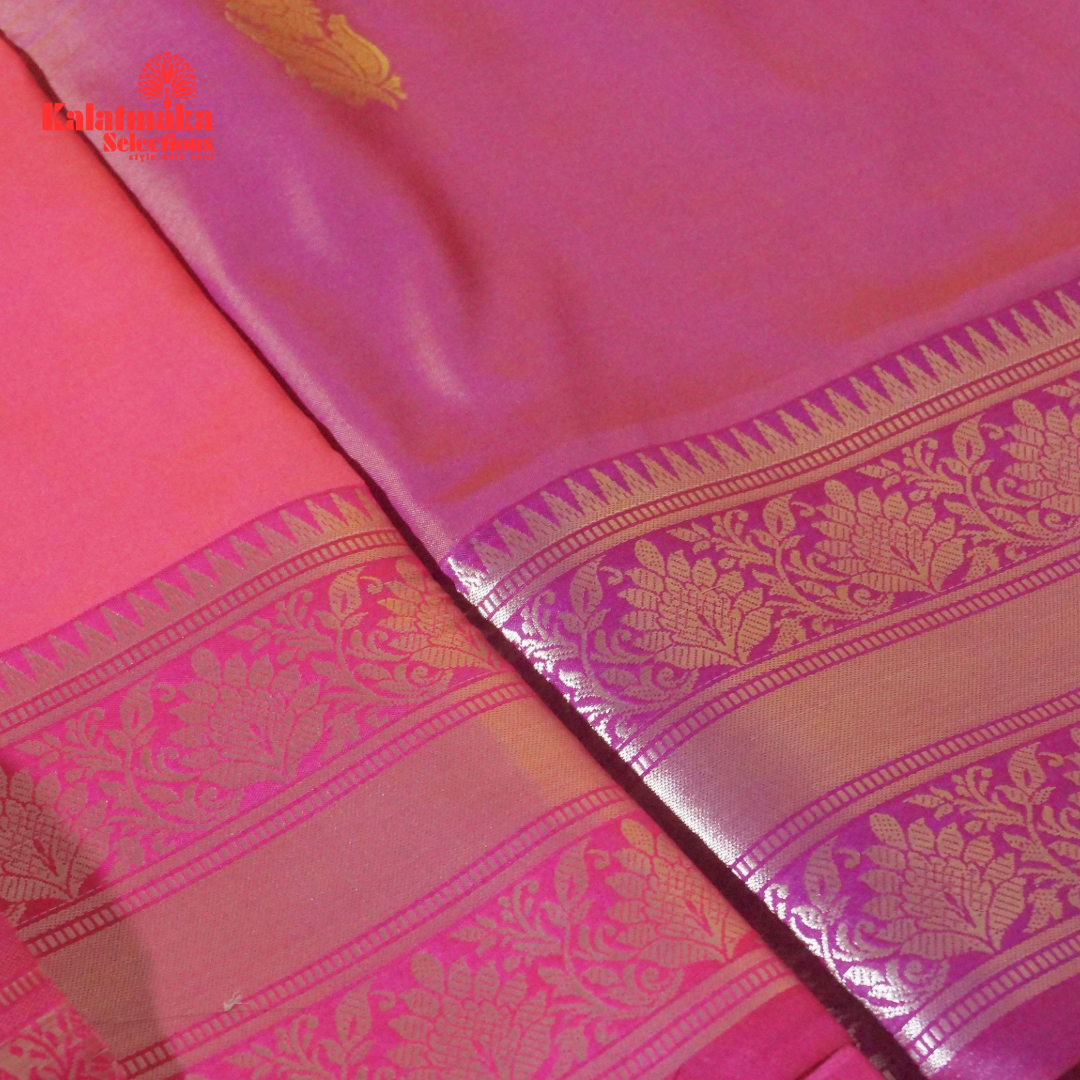 Pink Uppada Soft Pattu Saree with all over Boota Design and Tussels