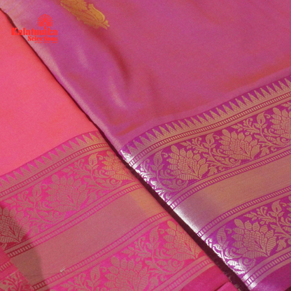 Pink Uppada Soft Pattu Saree with all over Boota Design and Tussels